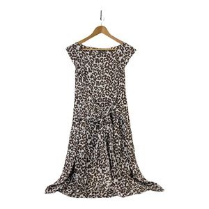 Piazza Del Tempio Anthropologie Brown Animal Print Shift Dress 100% Line…